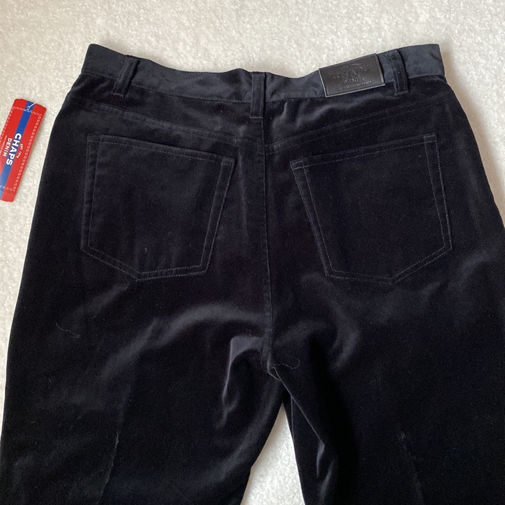 Chaps Black Velvet Pants. NWT. Size 10 - Picture 3 of 4